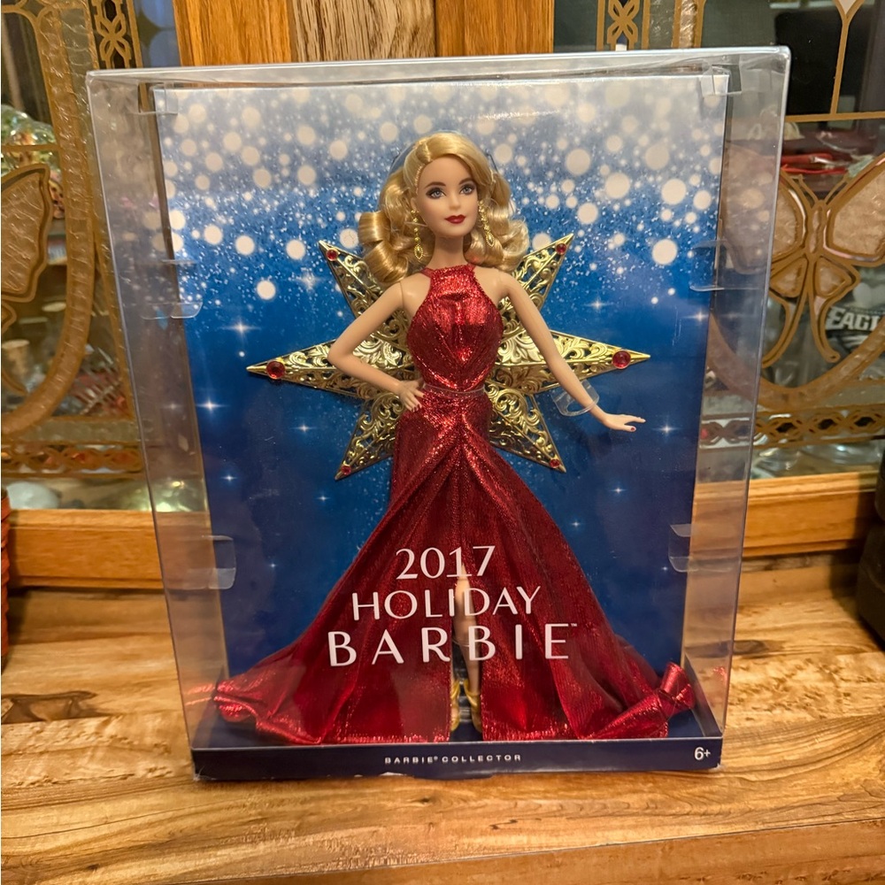 Luxurious Red Holiday Decor Doll with Gold Accents